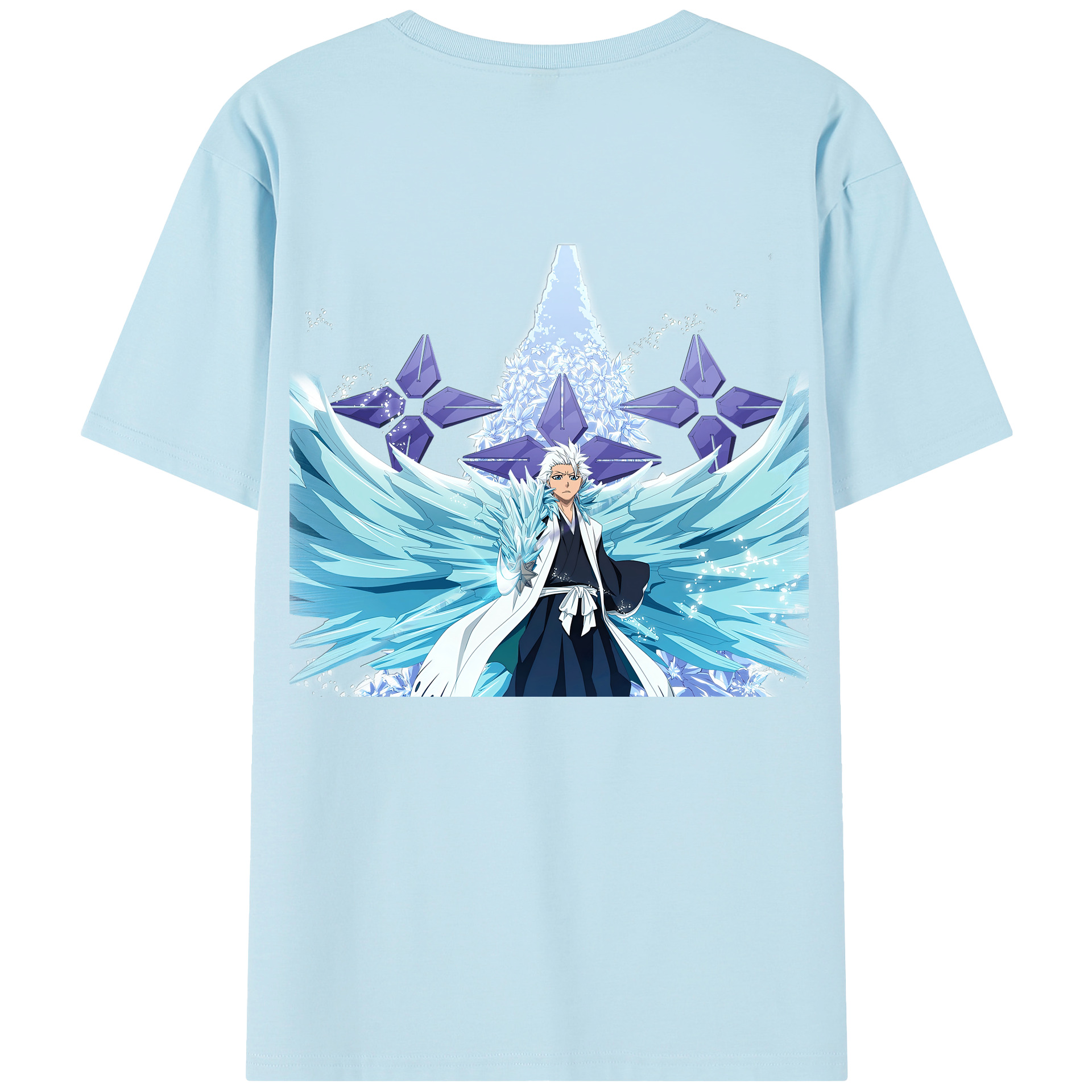（画像用） ブリーチ 日番谷冬獅郎（ひつがや とうしろう） BLEACH Hitsugaya Toushirou 綿100％半袖Tシャツ（背面プリント）